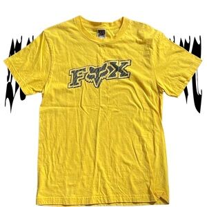 Fox Men's Vibrant Yellow Tee with Bold Logo